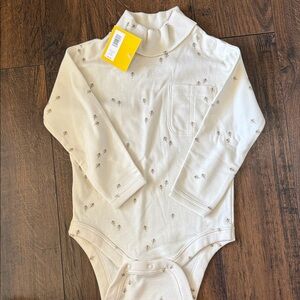 Cream Long-Sleeve Baby Bodysuit